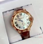 Cartier Ballon Bleu de Rose Gold White MOP Dial Watch 36mm